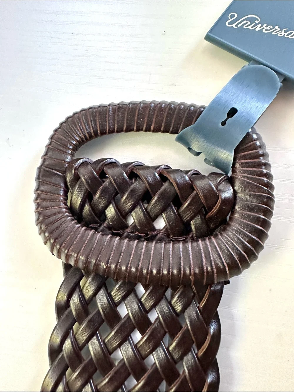 NWT Universal Thread Brown Woven Braided Belt Large L Boho Western